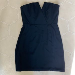 Naven Bombshell Silk Black Strapless Mini Dress V Neck